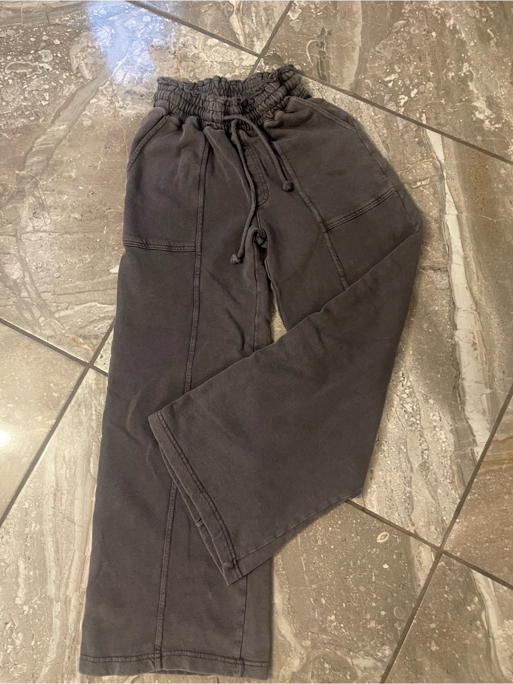 Women gray wide leg Casual Pants